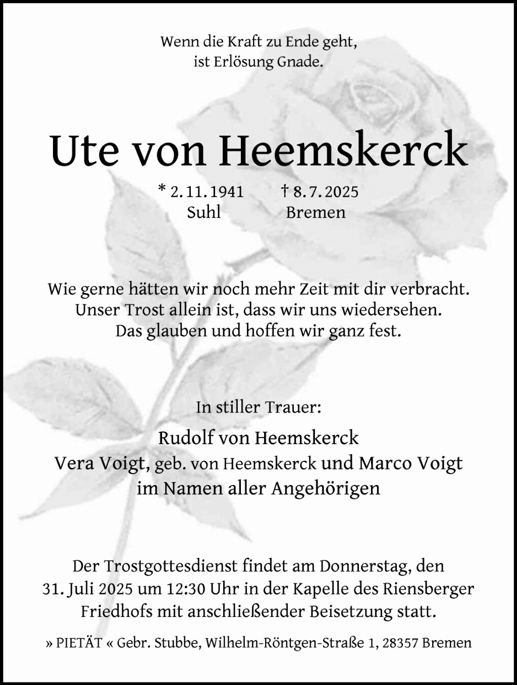 Ute Emma Marieluise Ella von Heemskerck