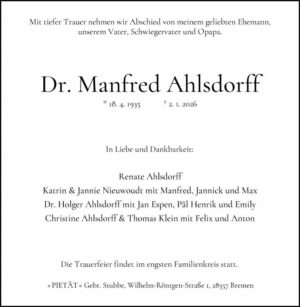 Dr. Manfred Ahlsdorff